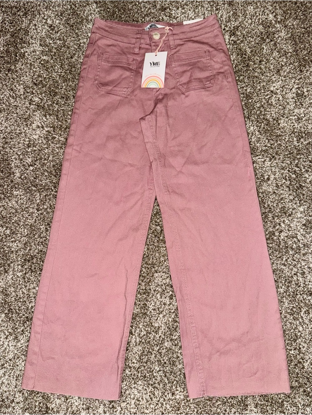 YMI Dusty Rose Wide-Leg Chino Pants